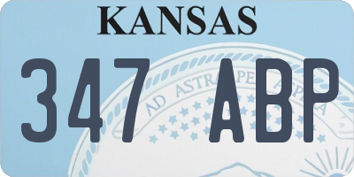 KS license plate 347ABP