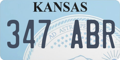 KS license plate 347ABR