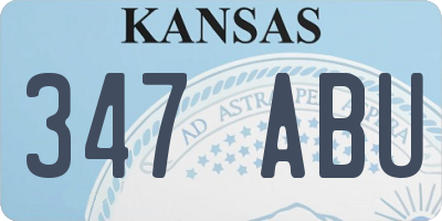 KS license plate 347ABU