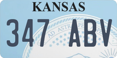 KS license plate 347ABV