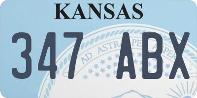 KS license plate 347ABX