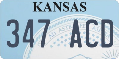 KS license plate 347ACD