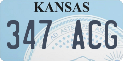 KS license plate 347ACG