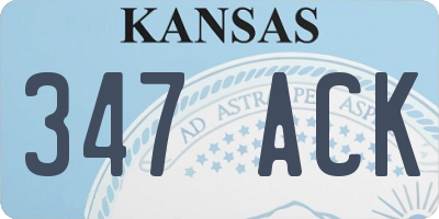 KS license plate 347ACK