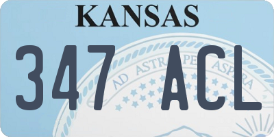 KS license plate 347ACL