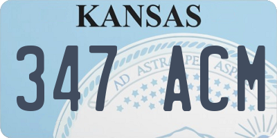 KS license plate 347ACM