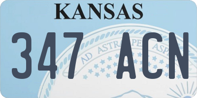 KS license plate 347ACN