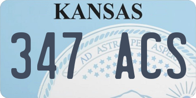 KS license plate 347ACS