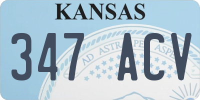 KS license plate 347ACV