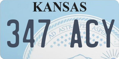 KS license plate 347ACY