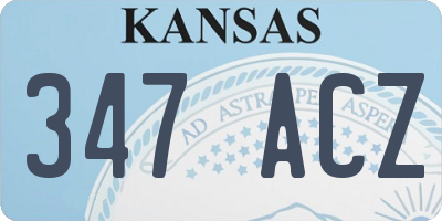 KS license plate 347ACZ