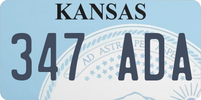 KS license plate 347ADA