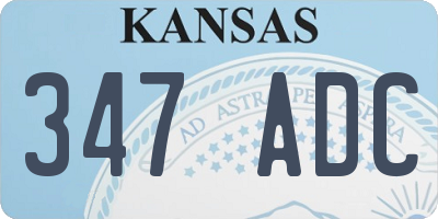 KS license plate 347ADC