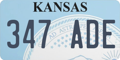 KS license plate 347ADE