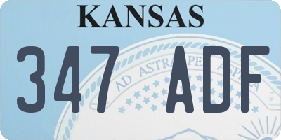 KS license plate 347ADF