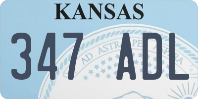 KS license plate 347ADL