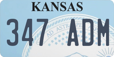 KS license plate 347ADM