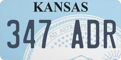 KS license plate 347ADR