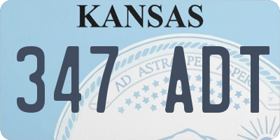 KS license plate 347ADT