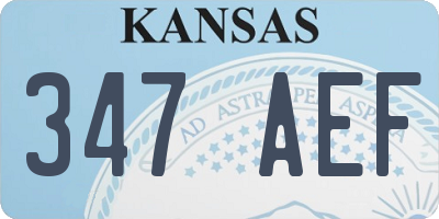 KS license plate 347AEF