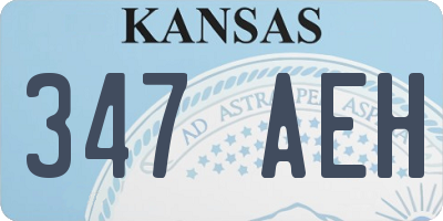 KS license plate 347AEH