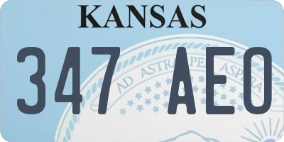 KS license plate 347AEO