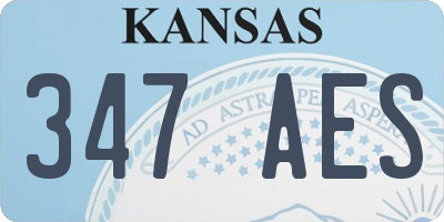 KS license plate 347AES