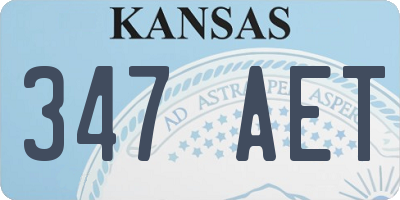KS license plate 347AET