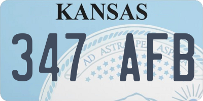 KS license plate 347AFB