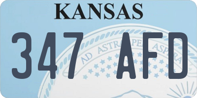KS license plate 347AFD