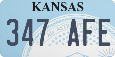 KS license plate 347AFE