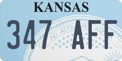 KS license plate 347AFF