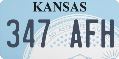 KS license plate 347AFH