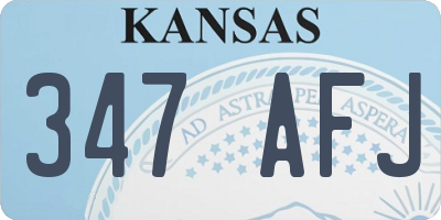 KS license plate 347AFJ