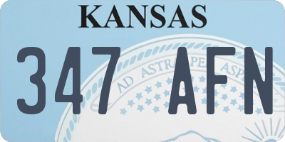 KS license plate 347AFN