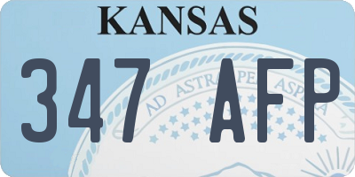KS license plate 347AFP