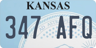 KS license plate 347AFQ