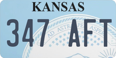 KS license plate 347AFT