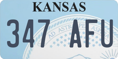 KS license plate 347AFU