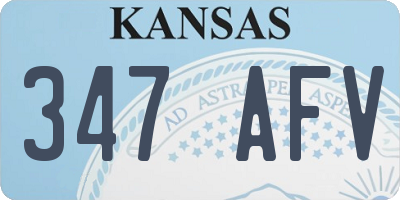 KS license plate 347AFV