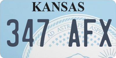 KS license plate 347AFX