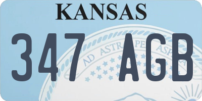 KS license plate 347AGB