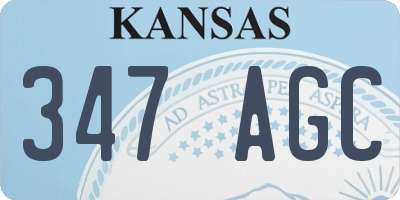 KS license plate 347AGC