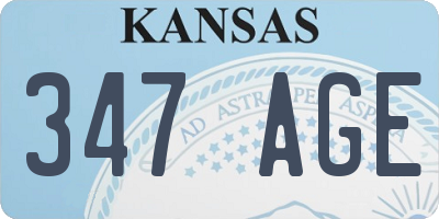 KS license plate 347AGE