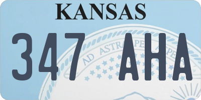 KS license plate 347AHA