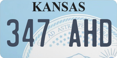 KS license plate 347AHD