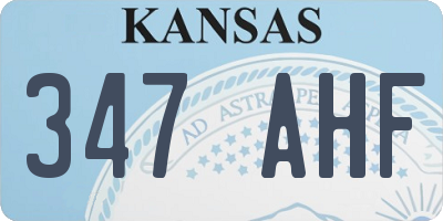 KS license plate 347AHF