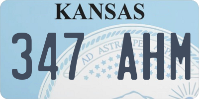 KS license plate 347AHM
