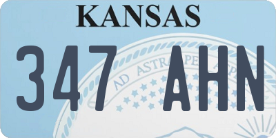 KS license plate 347AHN
