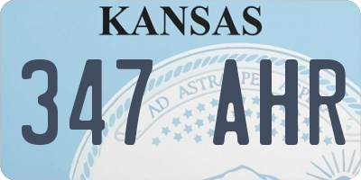 KS license plate 347AHR